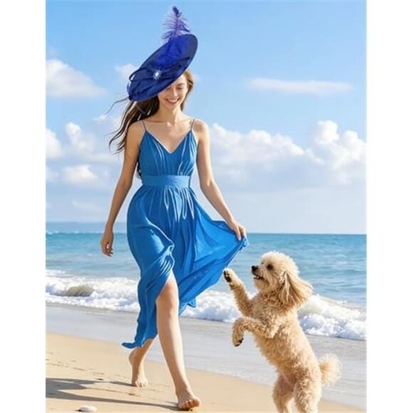 Women\'s Fascinator Hat Elegant Flower Mesh Feathers Headband Derby Hat main image 4